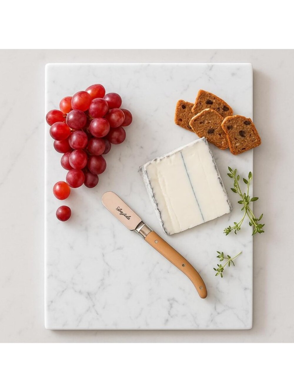 Elegant Rectangle Marble Cheese Board 15.8x11.8” - Charcuterie & Serving Tray